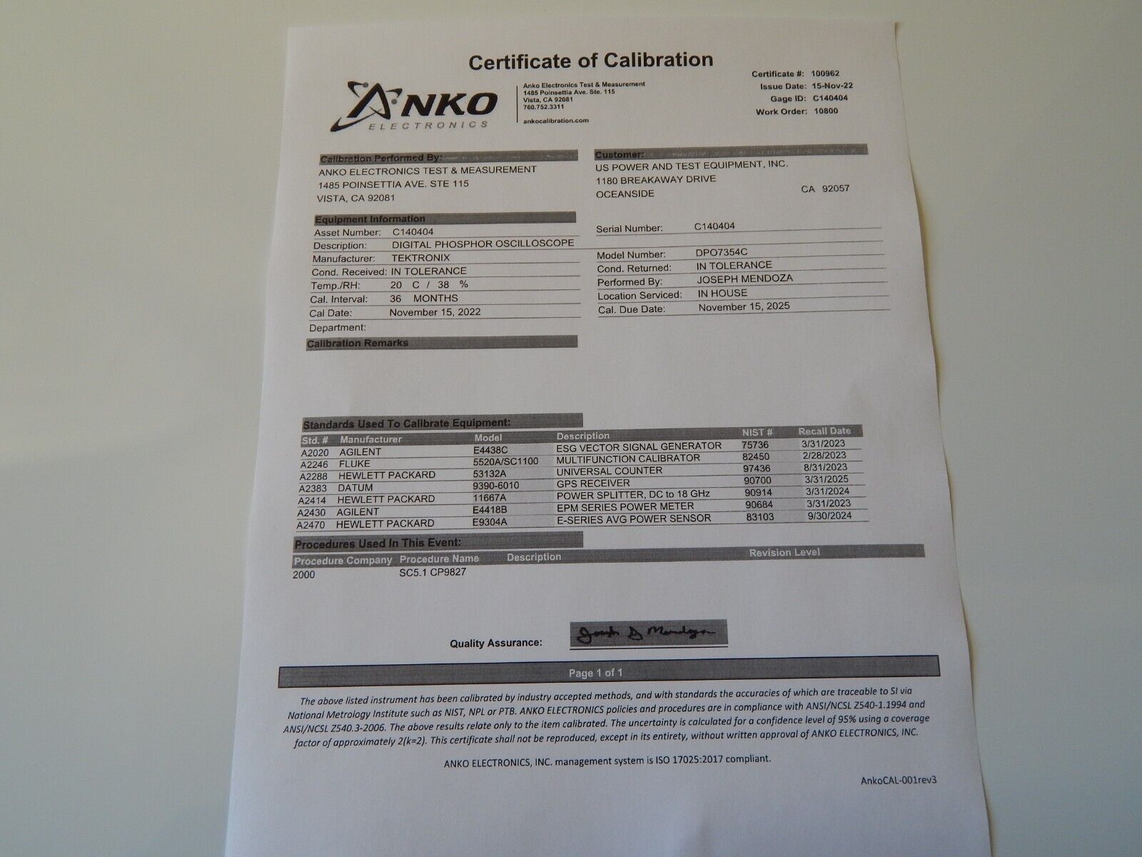 Tektronix DPO7354C 4 Channel 3.5GHz Phosphor Oscilloscope,NIST cal'd Tektronix DPO7354C 4 Channel 3.5GHz Phosphor Oscilloscope,NIST cal'd